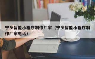 昆明宁乡智能小程序制作厂家（宁乡智能小程序制作厂家电话）